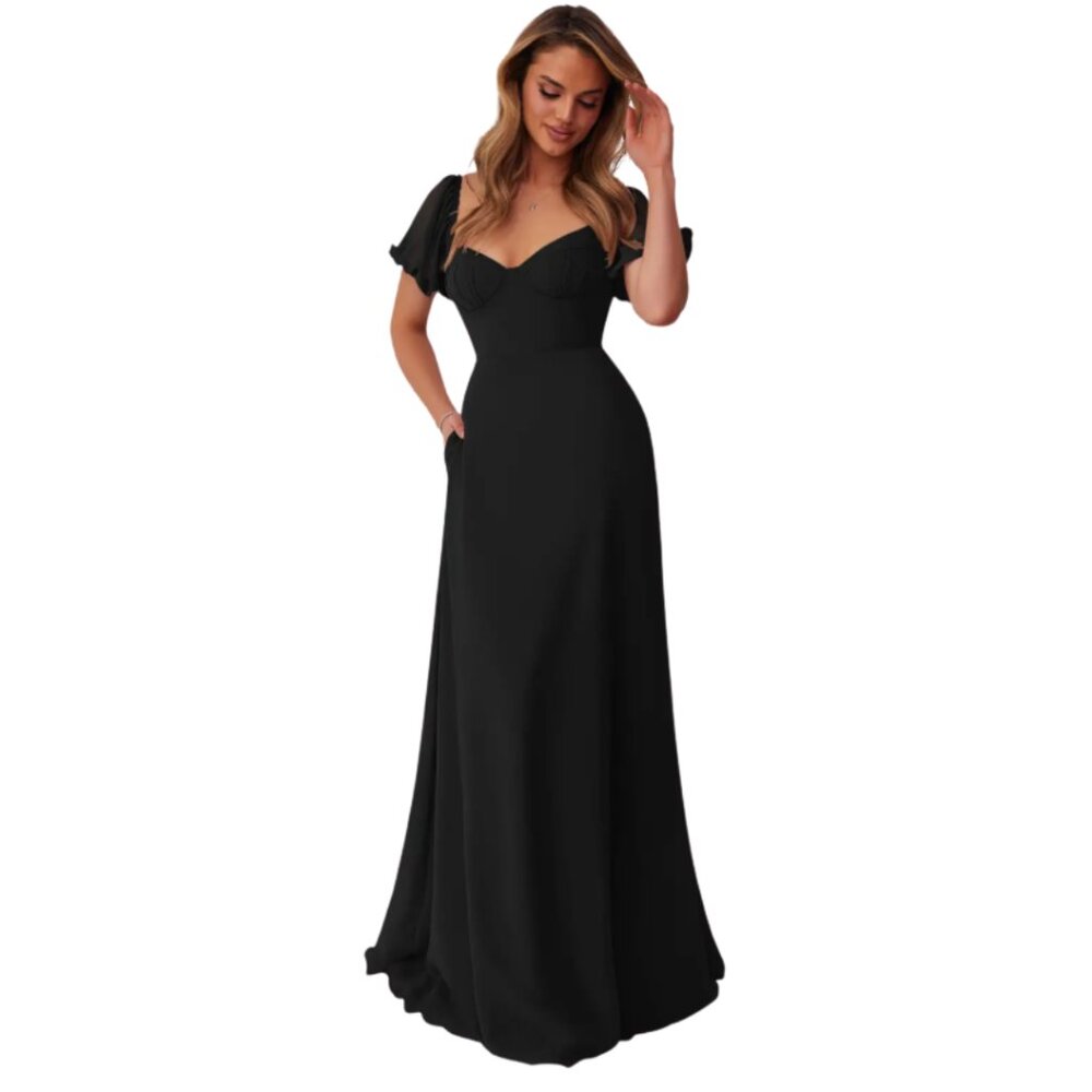 Azazie Black Maxi Dress